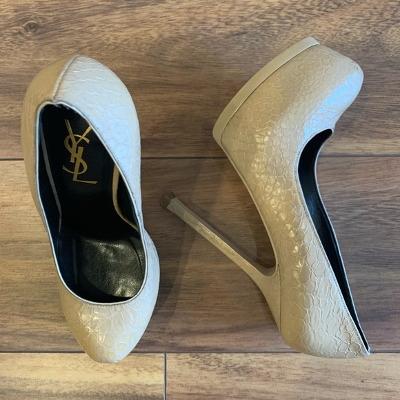 Yves Saint Laurent Nude Python Leather Pumps - Picture 4 of 8